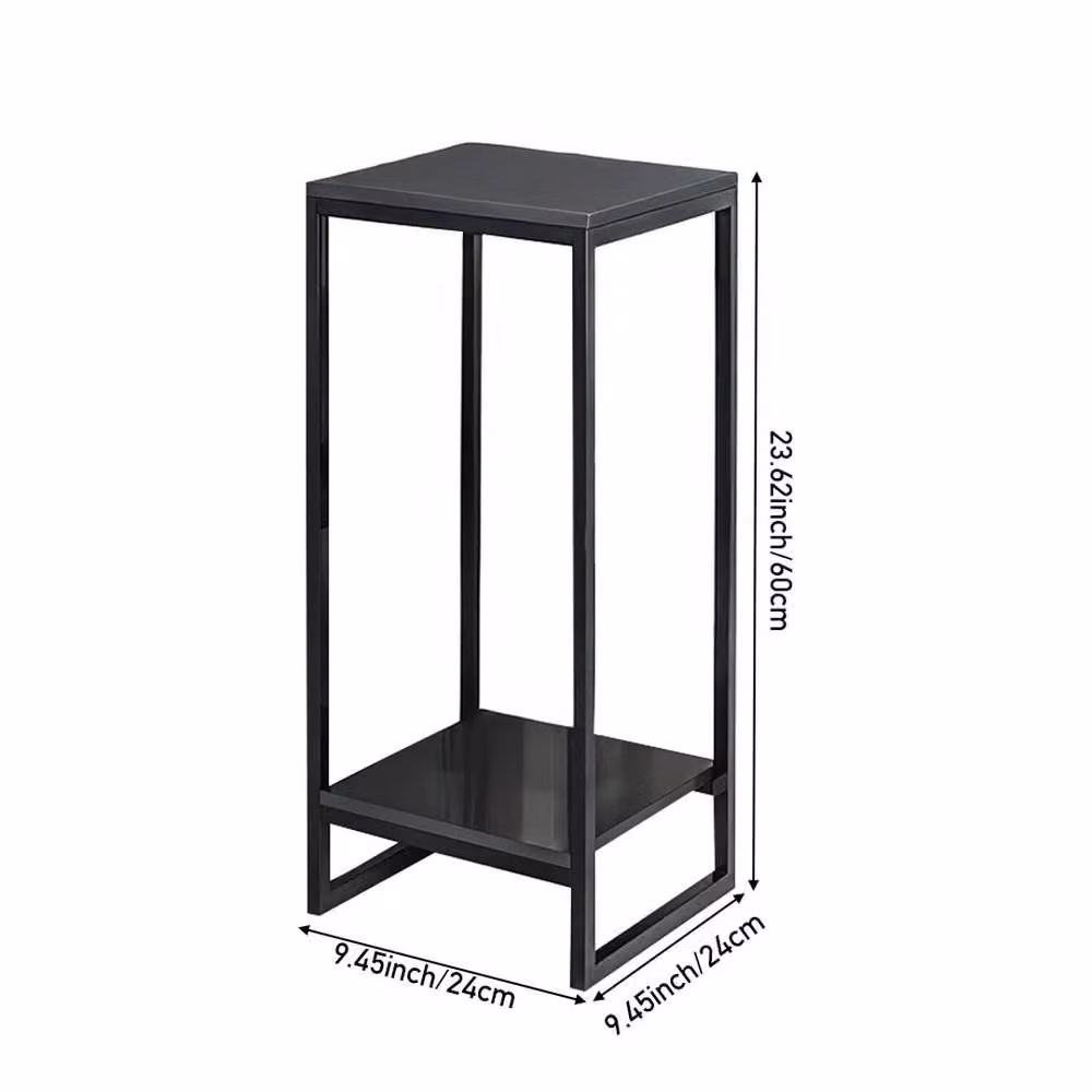 KORVIXA Black Slim Plant Stand Table for Indoor Plants and Herb Gardens, W/D/H: 60 x 24 x 60 cm – 2