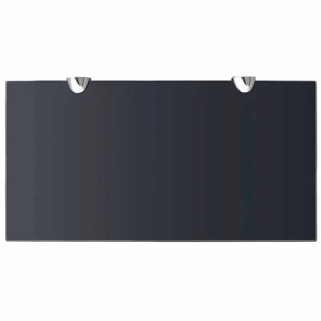 Berkfield Home Black Glass Floating Shelves, 2 Pack, W: 40 cm, D: 20 cm – 3