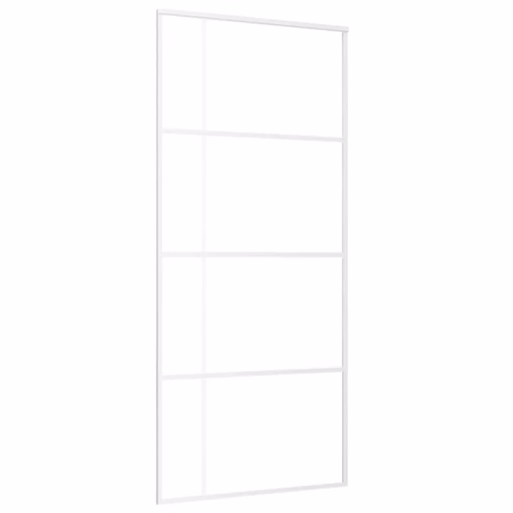 Berkfield Home Modern Sliding Glass and Aluminium Door, White, W: 90 cm, H: 205 cm – 2
