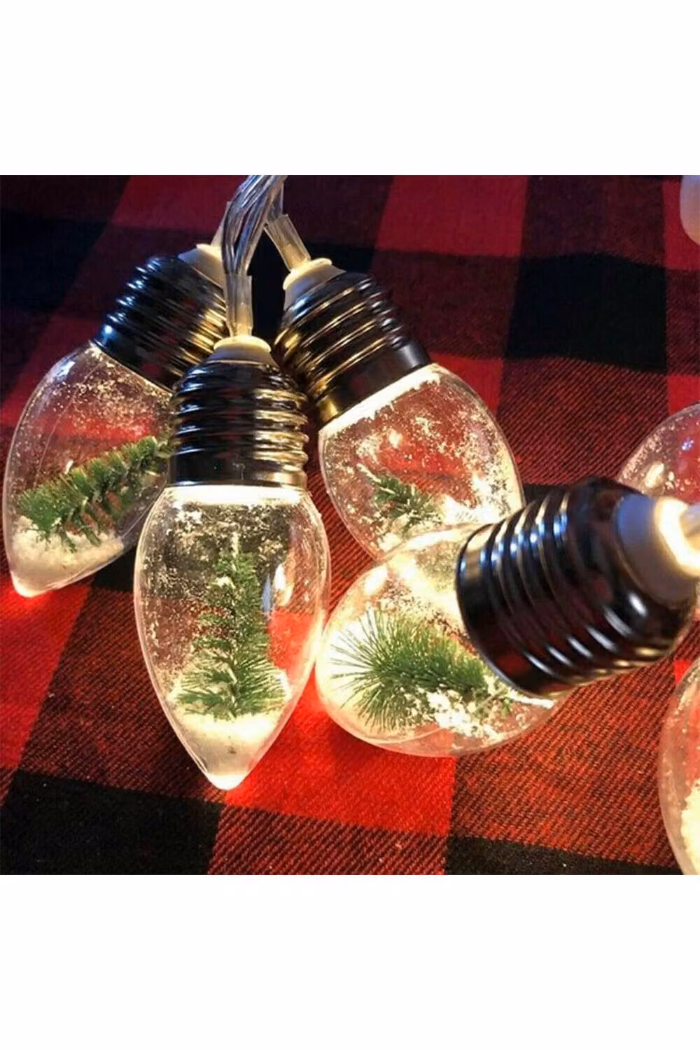 KDMD 10 LED Battery Operated Snow Globe Fairy String Lights, 2m, Cool White, IP44, Clear – 3
