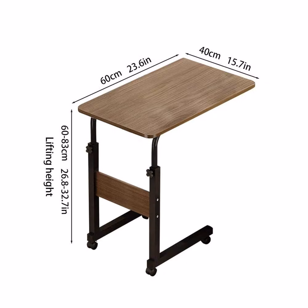 NESTLUNE Height Adjustable Mobile Over Bed Table in Brown – 2