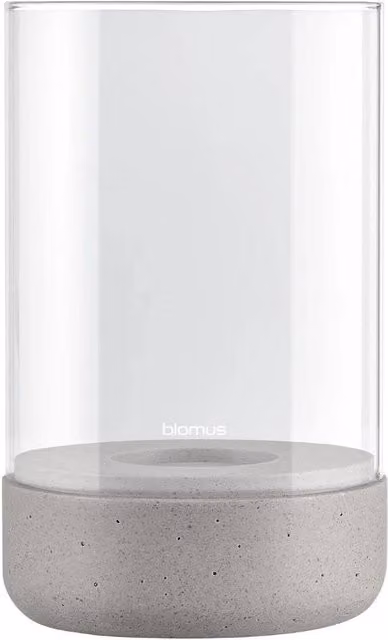 Blomus CALMA Lantern Size M in Light Grey with Glass and Concrete Details