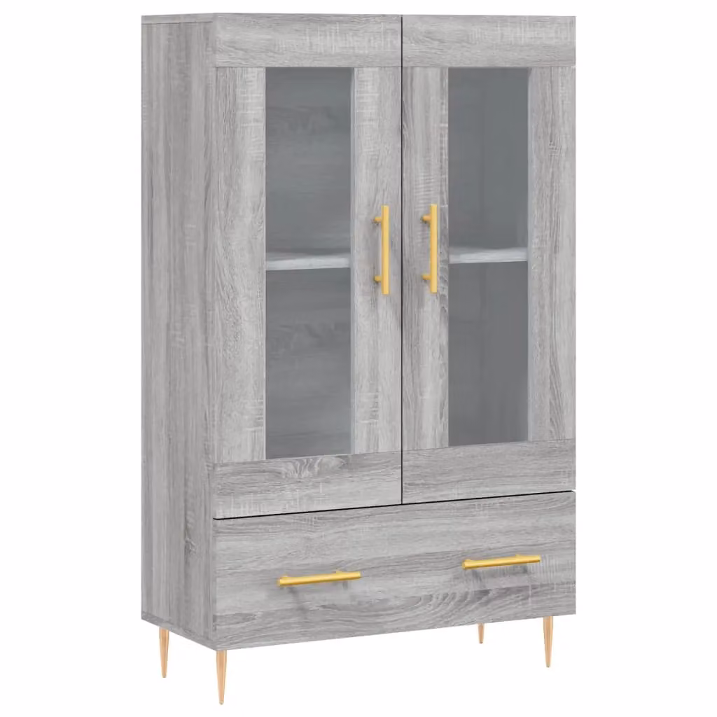 Berkfield Home Grey Sonoma Modern Highboard with Glass Doors, W/D/H: 69.5 x 31 x 115 cm – 2