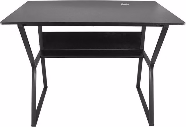 KORVIXA Black Gaming Desk with MDF and Metal Construction, W: 60 cm, D: 60 cm, H: 75 cm
