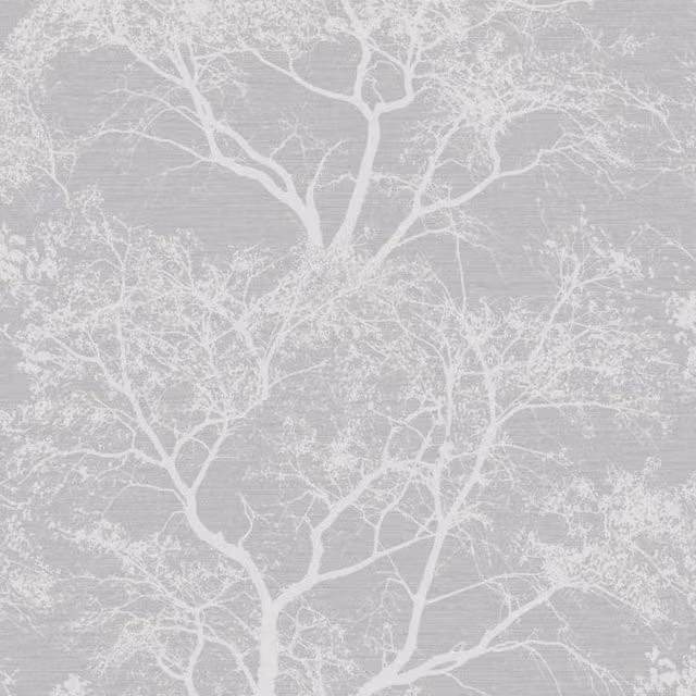 Holden Décor Whispering Trees Botanical Floral Wallpaper in Light Grey