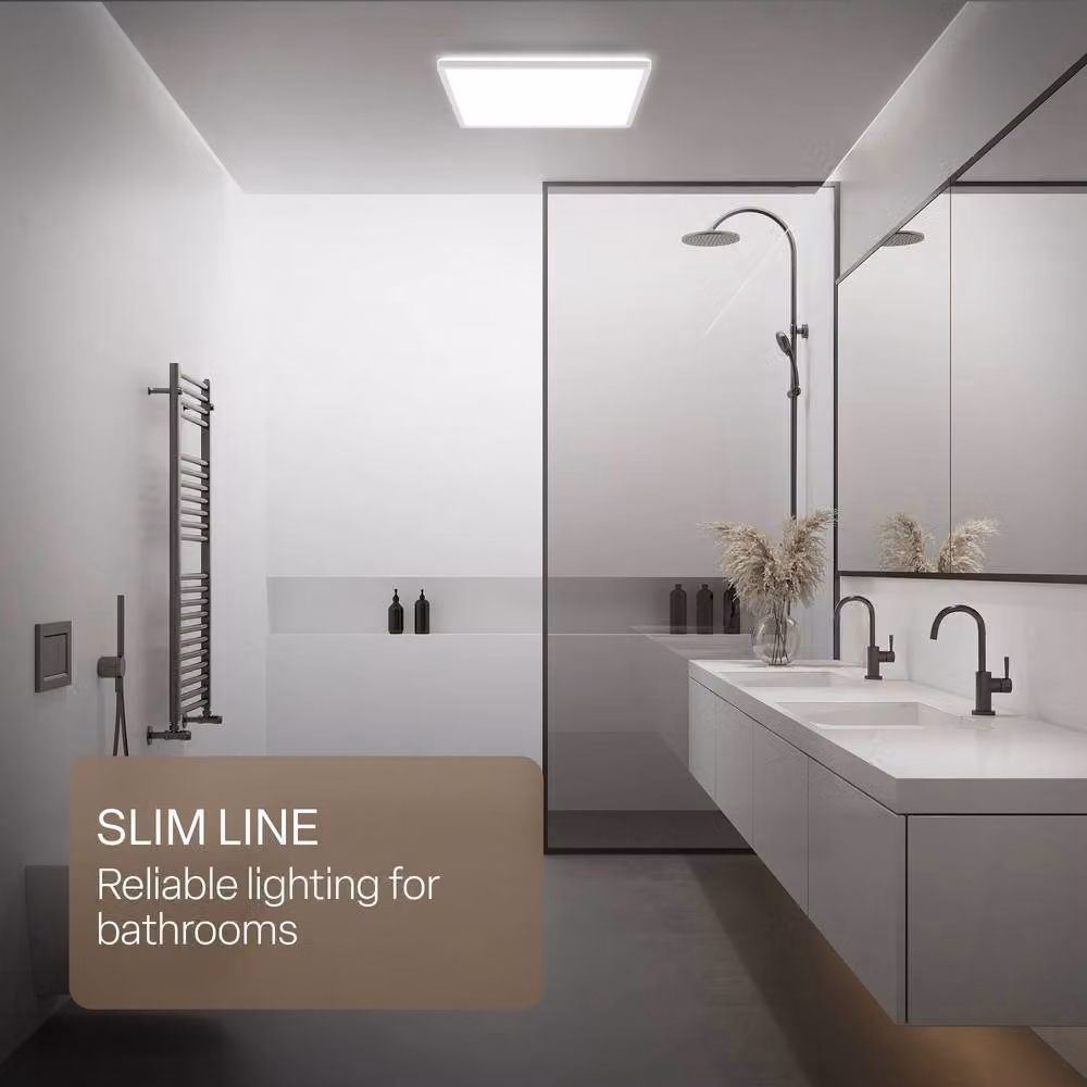 B.K.Licht White Slim LED Ceiling Panel Light, 22W, 3000lm, 4000K Neutral White, IP44 Splash-Proof, W/D/H: 42 x 42 x 3 cm – 2