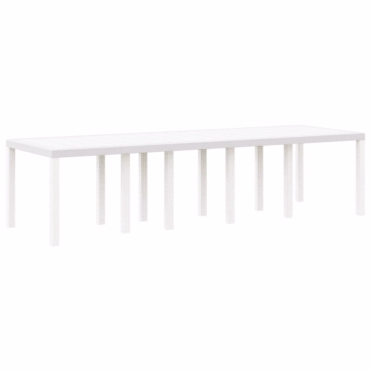 Berkfield Home White Poly Rattan Garden Table W/D/H: 300 x 100 x 73 cm – 2