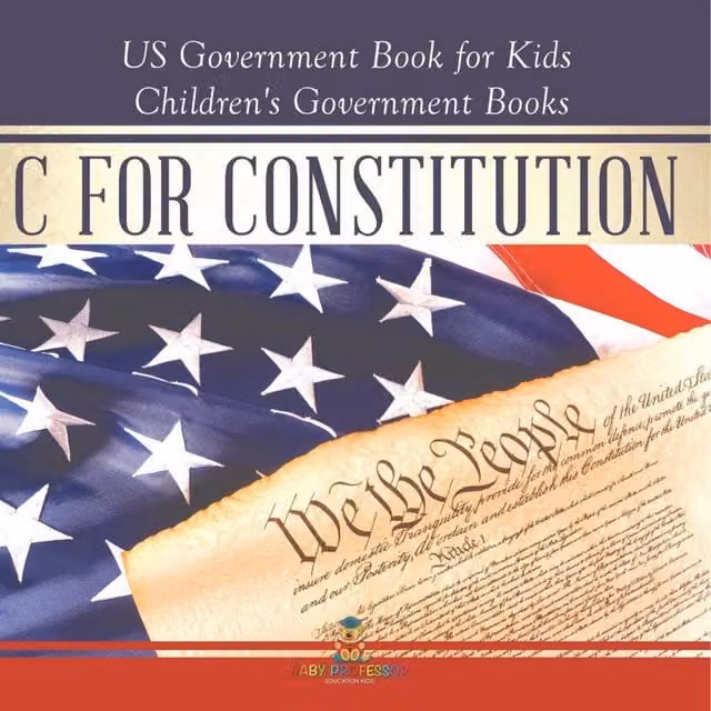 Baby Professor C is for Constitution US Government Book for Kids in White and Multicolour
