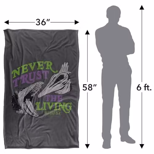 Warner Bros. Beetlejuice Never Trust Silky Touch Super Soft Fleece Throw Blanket, Multicolour, W: 91.44 cm x L: 147 cm – 4