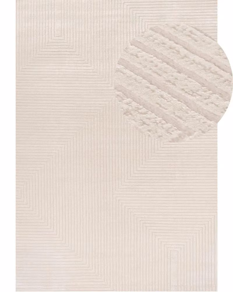 THE RUGS Carmel Modern Geometric Stain Resistant Area Rug in Beige, W: 200 cm, L: 290 cm – 2