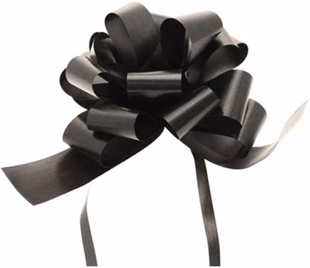 Kingsbury Gifts Single Pull Bow Ribbon, Black, 31 mm
