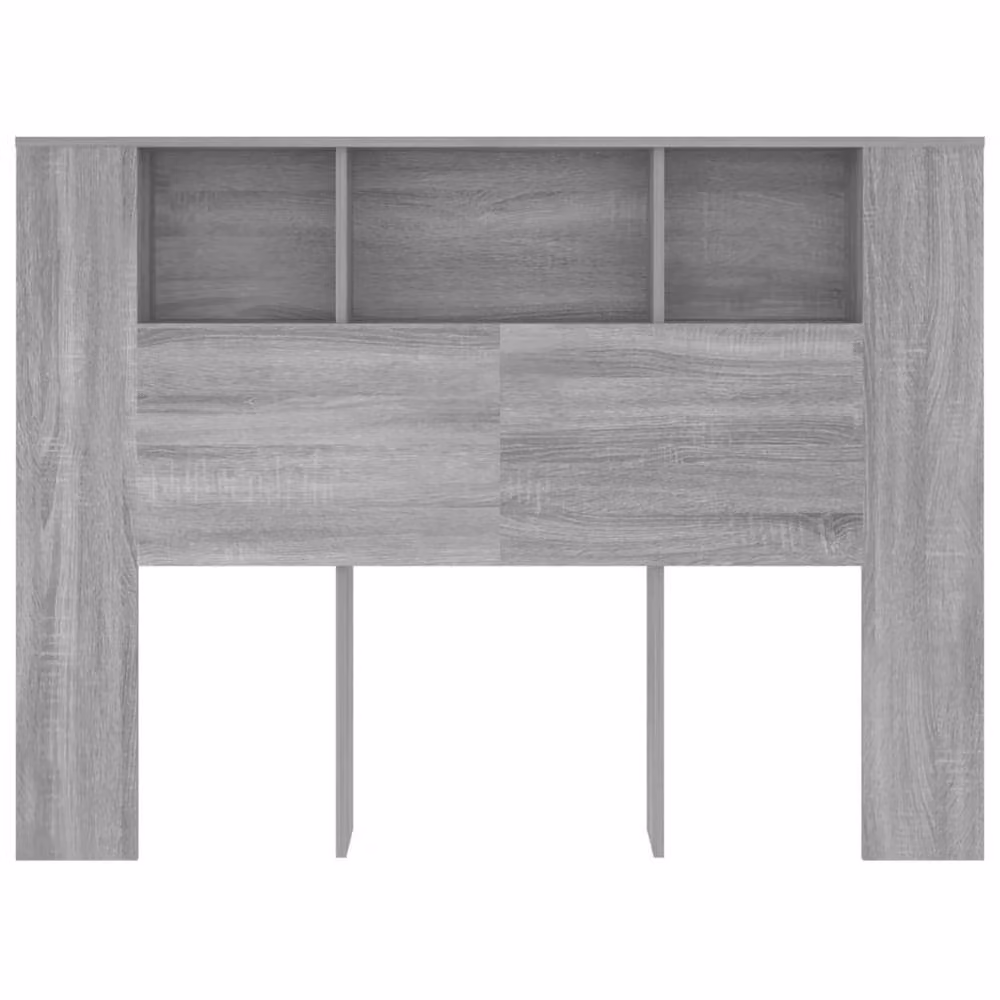Berkfield Home Grey Sonoma Modern Headboard Cabinet with Integrated Shelf, W: 140 cm, D: 18.5 cm, H: 104.5 cm – 2