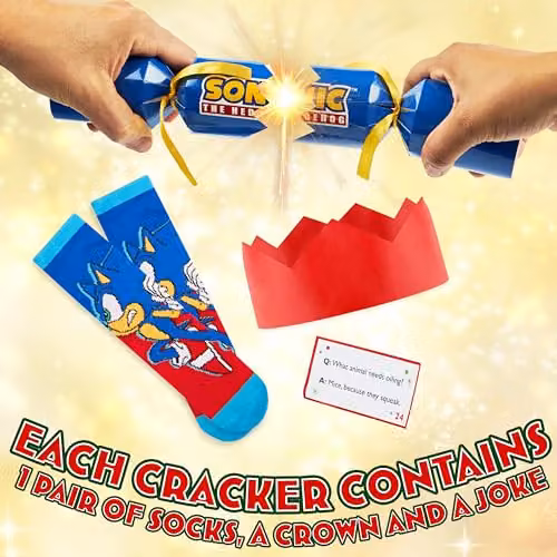 United Essentials Sonic the Hedgehog Christmas Crackers, Set of 6 Multicolour Novelty Party Crackers for Children – 2
