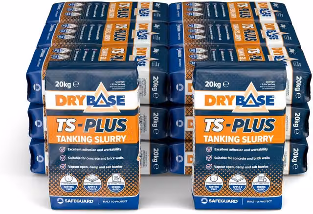 Drybase TS-Plus Waterproof Cement Sealing Slurry, Grey, 20kg x 20 Pack