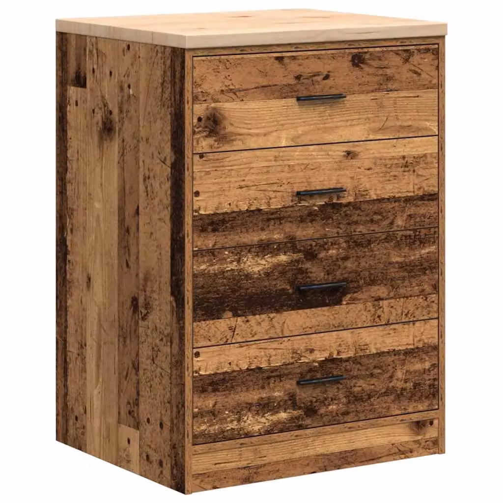 Berkfield Home Garage Storage Cabinet in Brown Old Wood, Solid Pine, W/D/H: 60 x 51 x 85 cm – 2