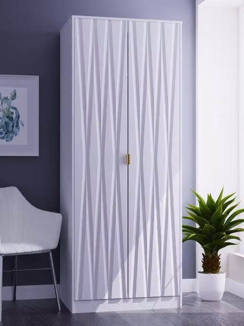Ready Assembled 2 U Dallas 2 Door Wardrobe in White with Gold Details – 1