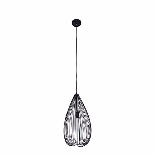 Orsina Modern Metal Pendant Light in Black and Gold/Brass, Height Adjustable, W/D/H: 32 x 32 x 177 cm – 1