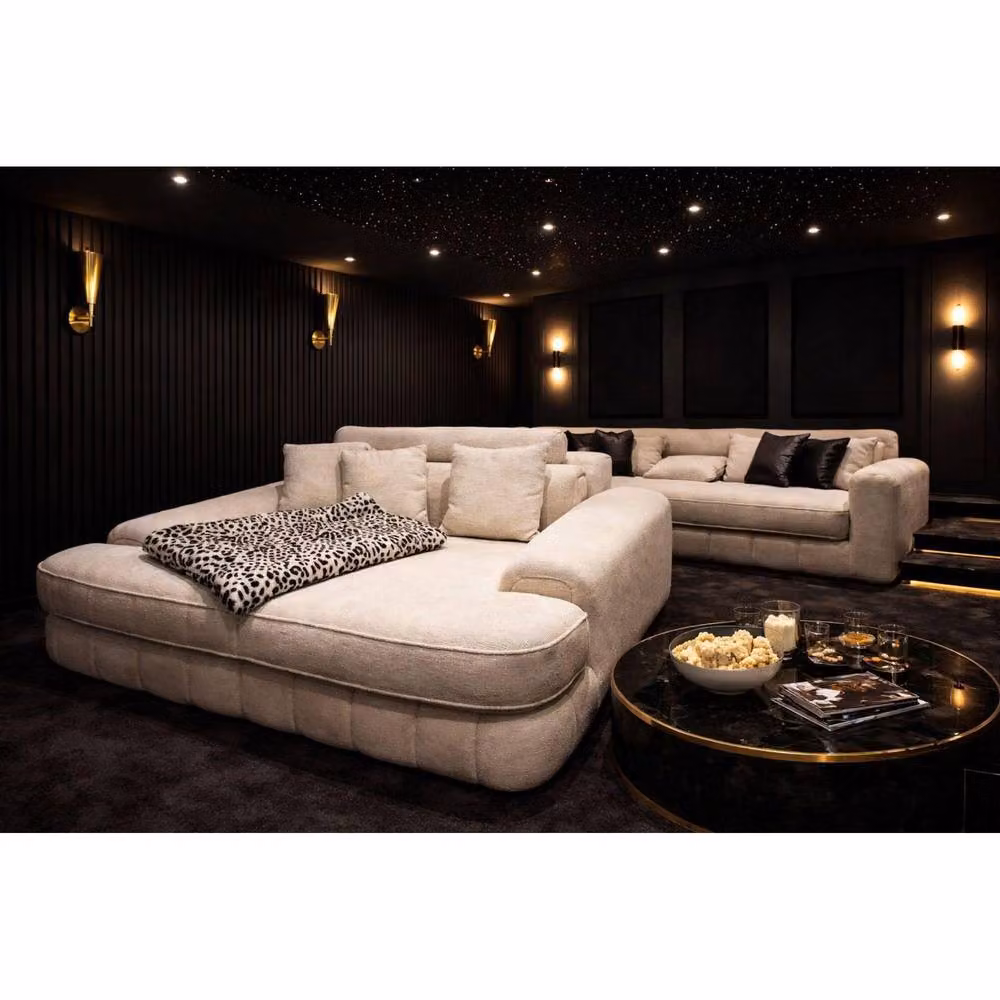 HOB Furniture Oyster Snuggle Cinema Sofa in Ivory Bouclé Fabric – 3
