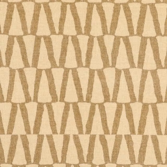 ANTE DECOR Elton Graphic Fabric Sandcastle Cushion in Beige Cotton