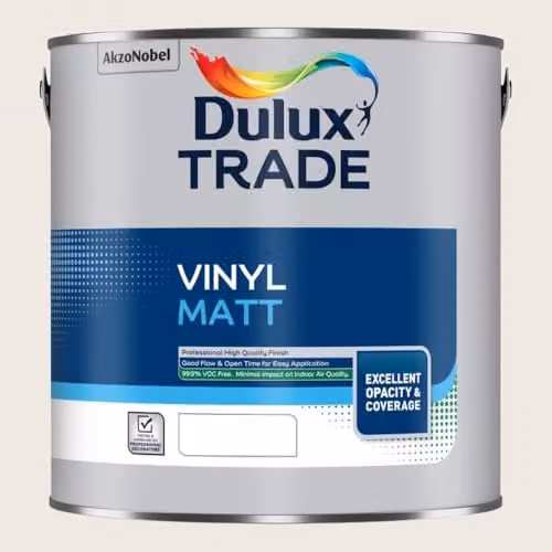 Dulux Trade Vinyl Matt Paint, Roman White, 2.5 l