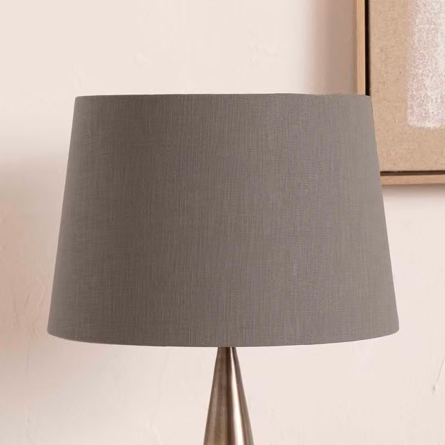 Ruma Grey Linen Tapered Cylinder Lampshade for Table and Floor Lamps, Diameter: 45.72 cm – 1