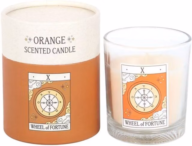 KDMK Wheel of Fortune Tarot Votive Candle, White, Fruity Scent