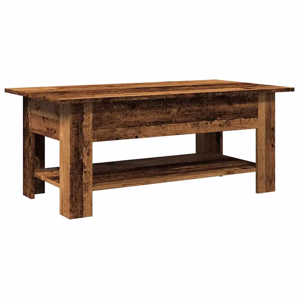 Berkfield Home Rustic Old Wood Coffee Table in Brown, W/D/H: 102 x 55 x 42 cm – 2