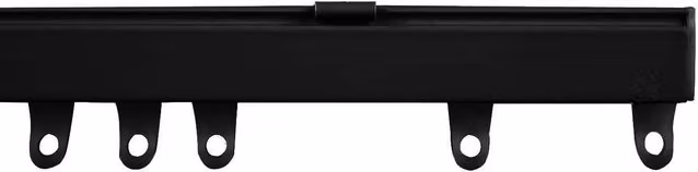 Terrys Fineline Straight Aluminium Curtain Track, Black, Top-Mounted