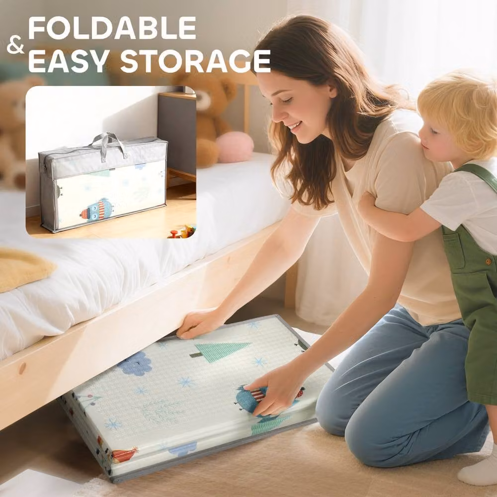 STILVORA Foldable Kids Playmat with Double-Sided Design, Multicolour, W: 200 cm, D: 150 cm – 2