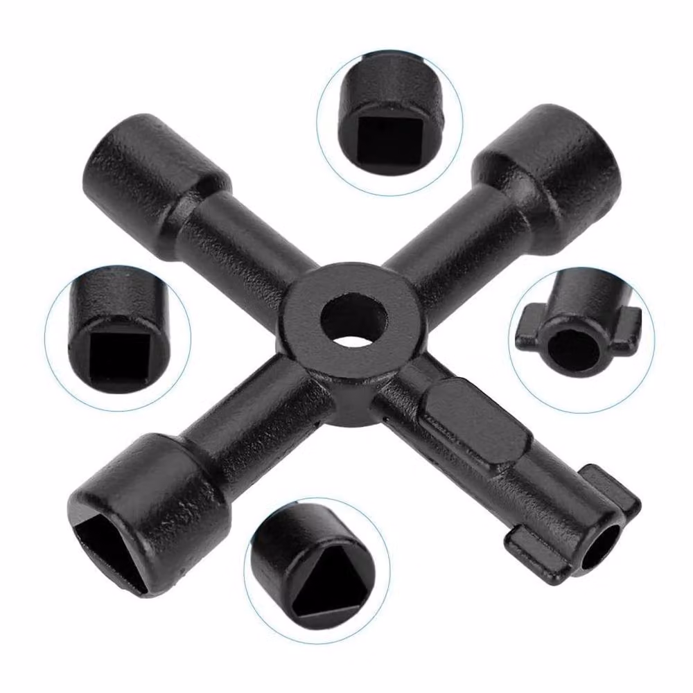 Amtech 4 Way Plumbing Key in Black – 4