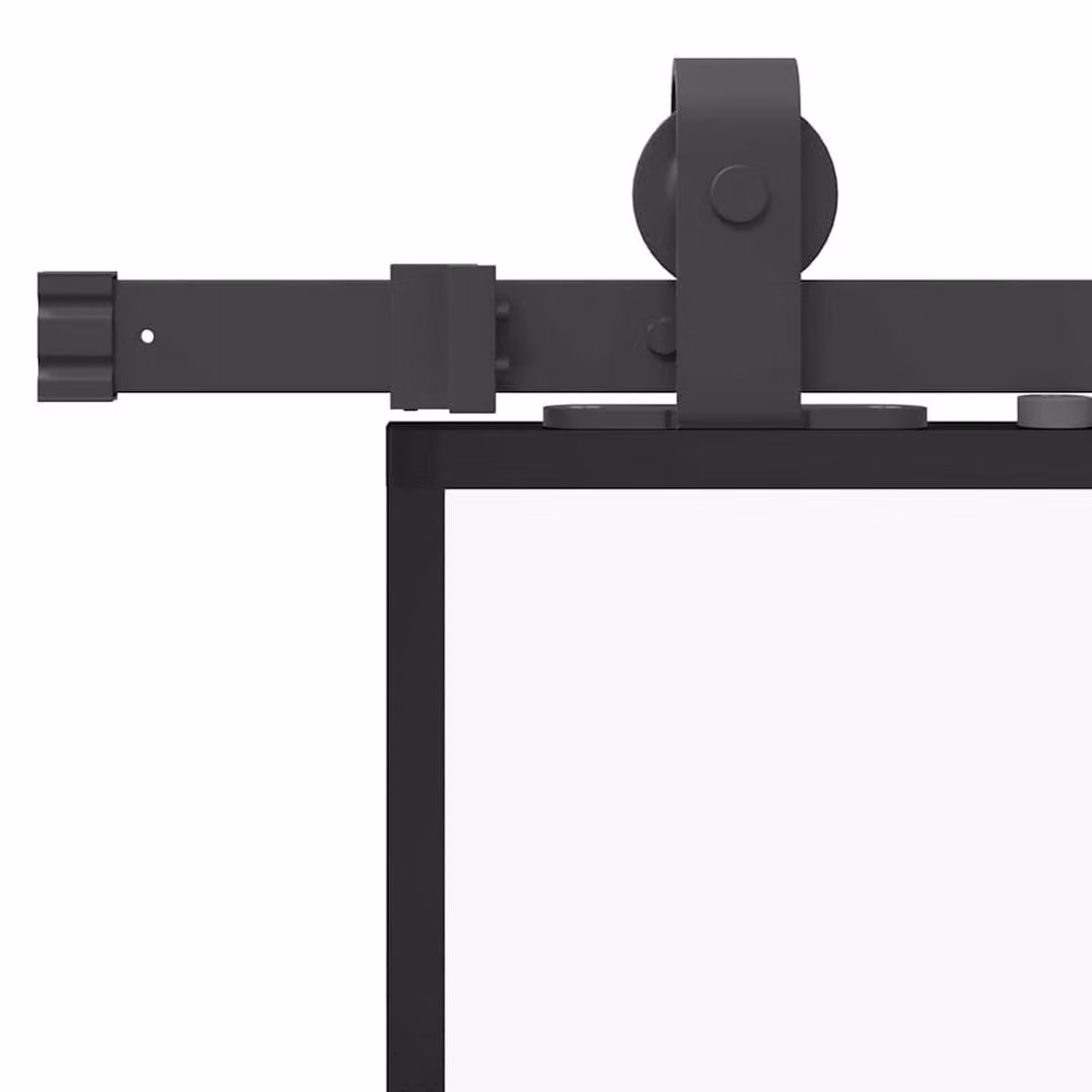 Berkfield Home Sliding Glass Door with Hardware Set, Black, W: 76 cm, H: 205 cm – 3