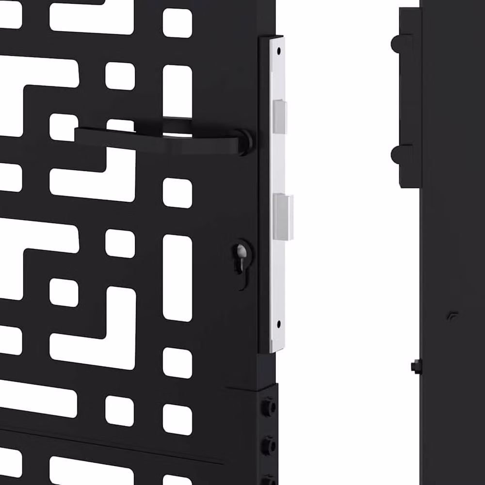 Berkfield Home Black Steel Swing Garden Gate, W: 105 cm, H: 205 cm – 5