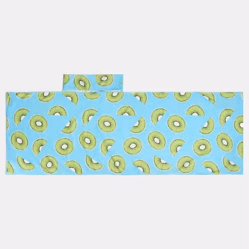 OHS Blue Kiwi Microfibre Beach Towel for Adults, Quick-Drying and Absorbent, W: 75 cm, L: 215 cm – 4