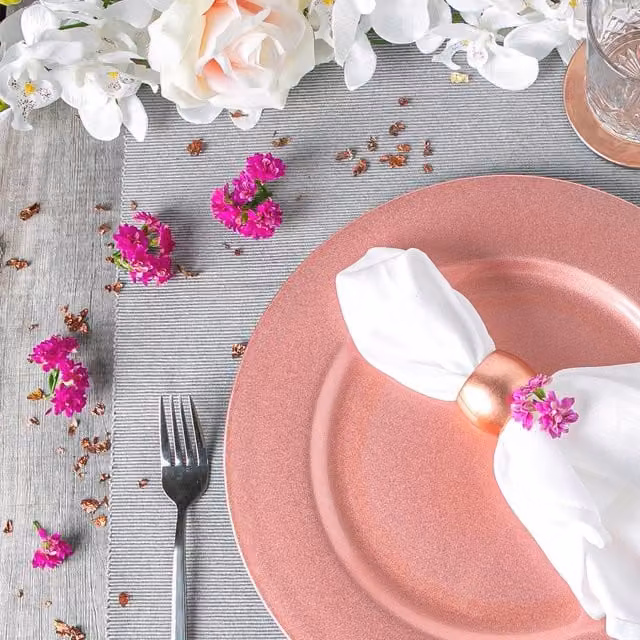 Argon Tableware Rose Gold and Pink Metallic Melamine Coasters, Pack of 6, Diameter: 10 cm