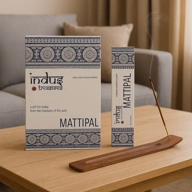 Indus Treasures Mattipal Incense Sticks, Woody and Spicy Aroma, Brown