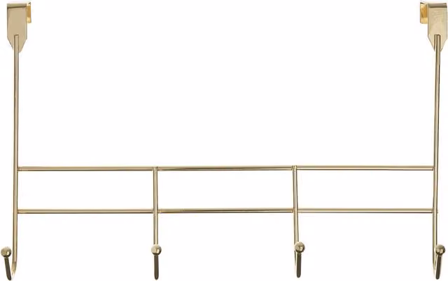 Orsina 4 Hook Metal Over Door Hanger in Champagne Gold