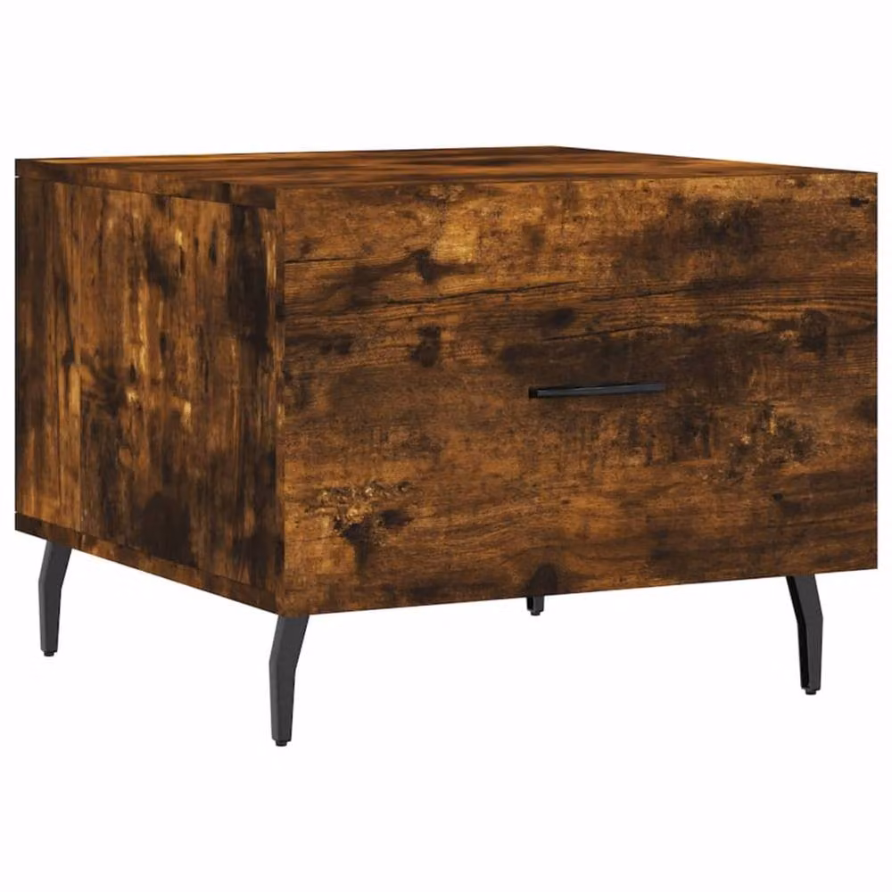 Berkfield Home Set of 2 Smoked Oak Decorative Coffee Tables, Brown, W/D/H: 50 x 50 x 40 cm – 4