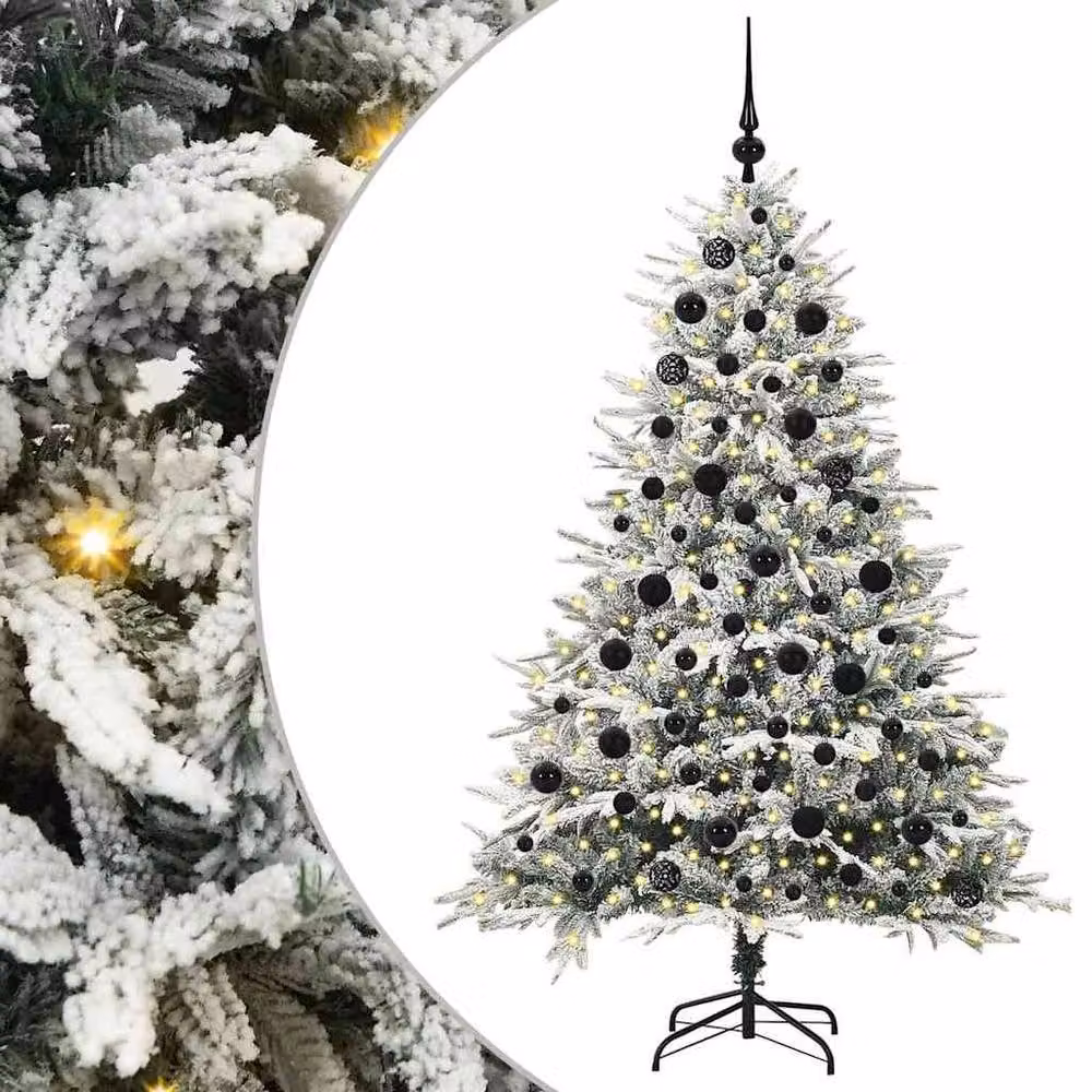 Berkfield Home Artificial Pre-lit Christmas Tree with Ball Set, Green, Height: 180 cm – 2