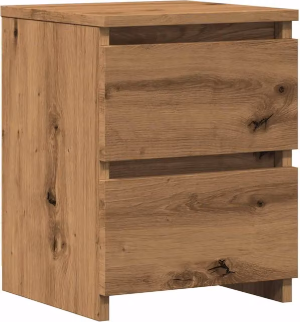Berkfield Home Artisan Oak Bedside Cabinet in Brown, W/D/H: 30 x 30 x 40 cm