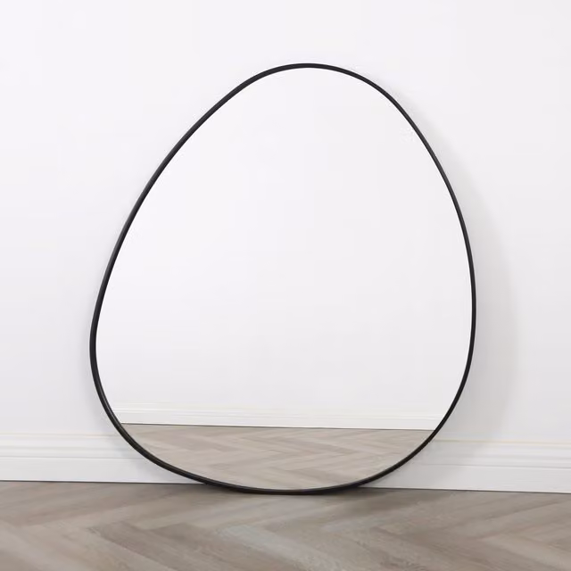Anax Pebble Wall Mirror in Black, W: 110 cm, H: 90 cm