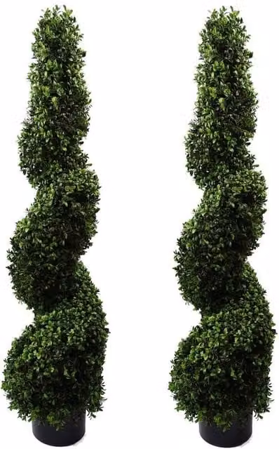 Leaf Pair of Green Spiral Buxus Artificial Trees, UV Resistant, Height: 120 cm