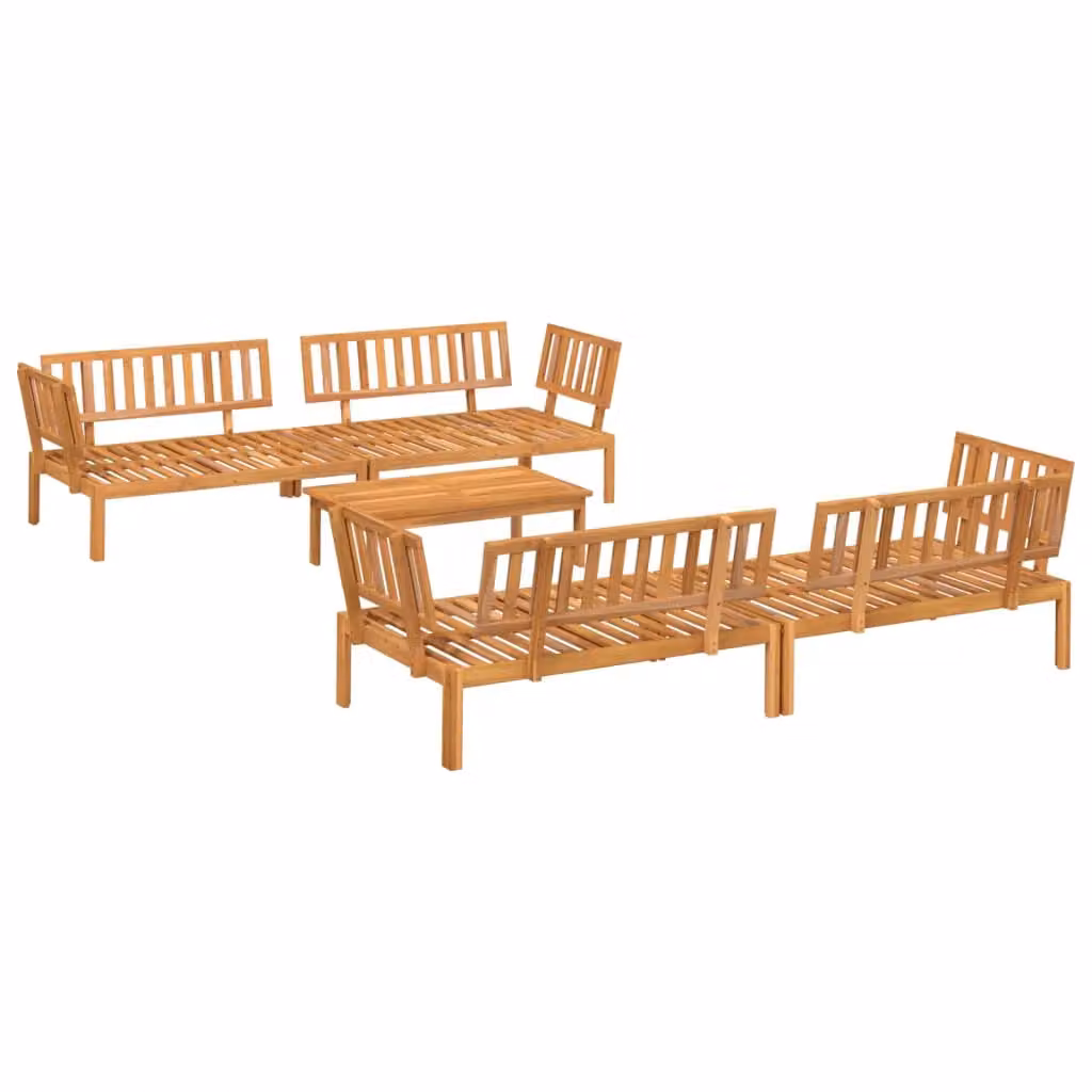 Berkfield Home 5 Piece L-Shape Garden Pallet Sofa Set in Brown Solid Acacia Wood – 2