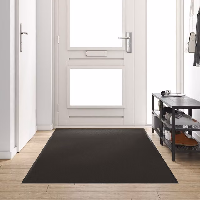 Berkfield Home Black Rectangular Door Mat, W/D/H: 300 x 120 x 1 cm