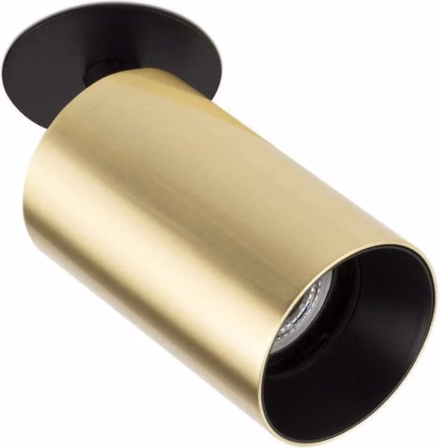 Faro Stan Recessed Round Downlight Ceiling Light in Yellow and Gold/Brass