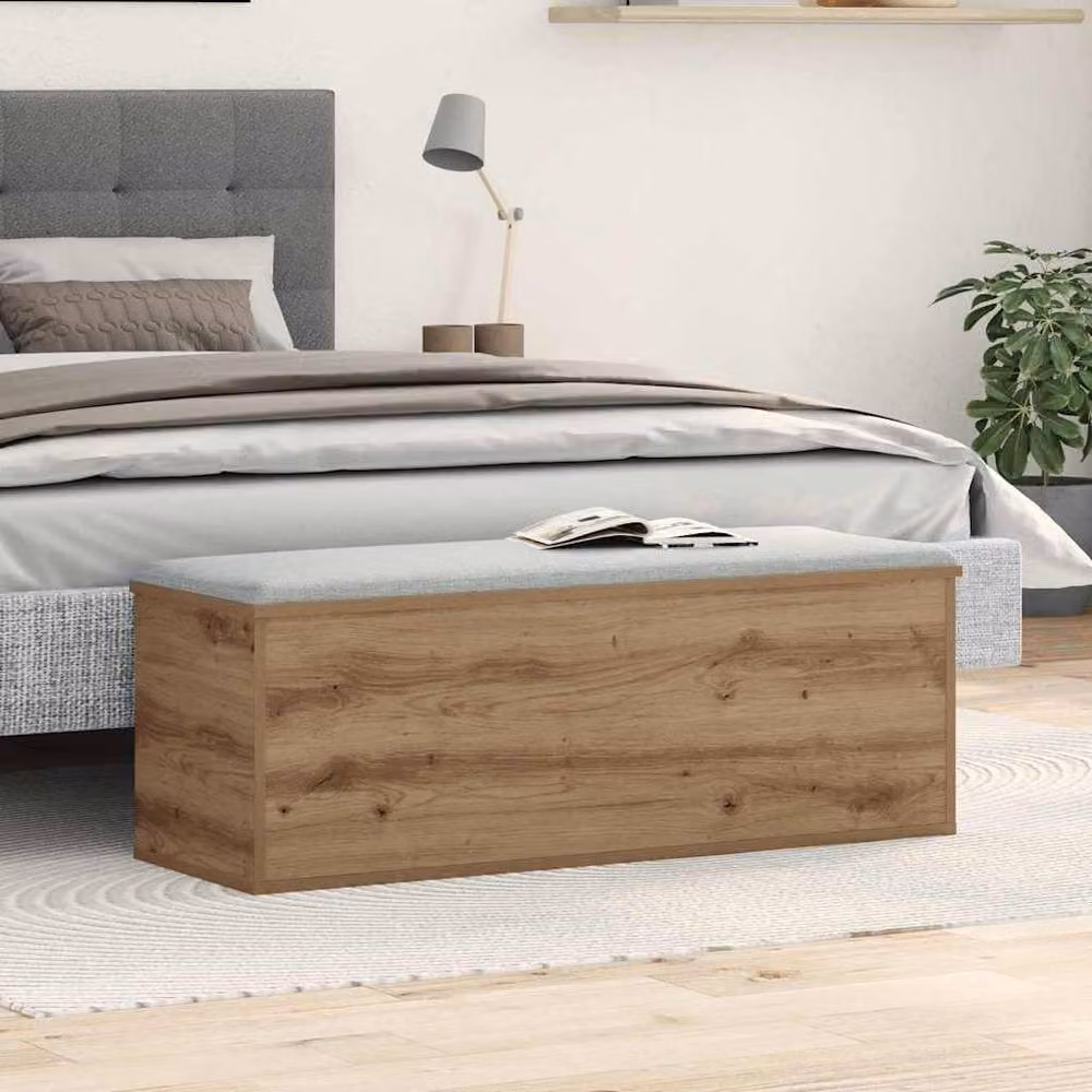 Berkfield Home Artisan Oak Storage Box in Brown, W/D/H: 102 x 35 x 35 cm – 3