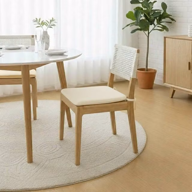 Snug City Pack of 4 Foam Seat Pads with Ties for Dining and Kitchen Chairs in Beige