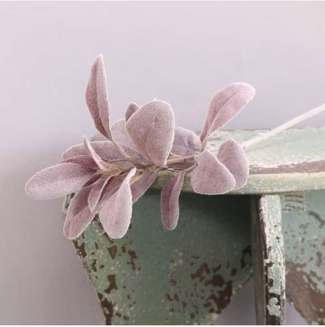 KDMD Lambs Ear Leaf on Short Stem in Burgundy, 3 Pack