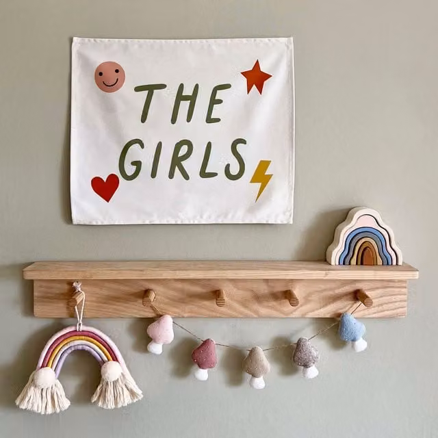 Kid of the Village The Girls Multicolour Textile Wall Hanging Banner