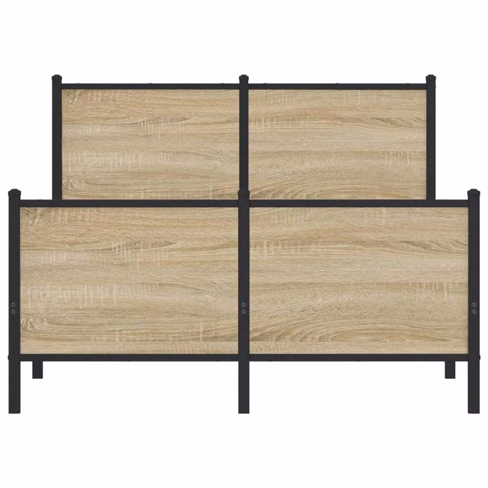 Berkfield Home Metal Bed Frame in Sonoma Oak with Drawers, Small Double, W/D/H: 120 x 190 cm – 3
