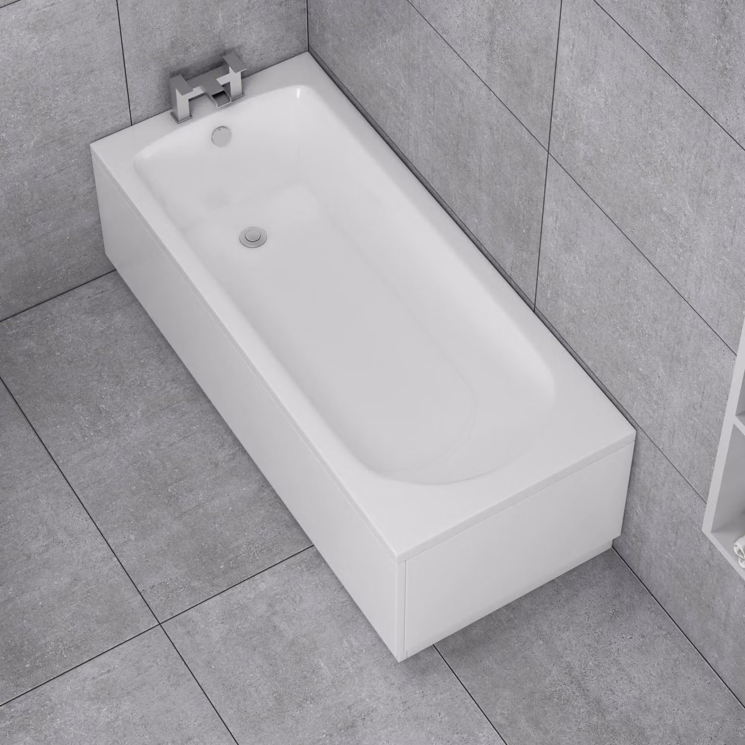 Royal Bathrooms Breeze White Acrylic Round Single Ended Bath with Optional Panels and Screen